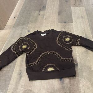 Elegant Brown Sweater with Gold Accents